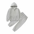 thumbnail image 6 of Toddler Hoodie Sets for Girls Boys Zip Up Sweatshirts and Sweatpants 2 Piece Outfits Unisex Kids Fall Winter Solid Color Long Sleeve Hooded Jackets Jogger Pants Sets, 6 of 9