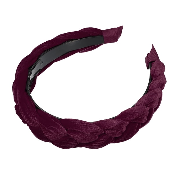 Diademas anchas sólidas, moda antideslizante, aro de pelo rojo vino, 1.18 pulgadas de ancho, para mujeres niñas