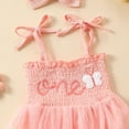 thumbnail image 4 of HWJAD Baby Girl 1st Birthday Clothes One Year Old Tulle Romper Sleeveless Bodysuit Cake Smash Outfits 9-12 Months, 4 of 7