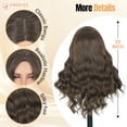 thumbnail image 4 of PHOCAS 22Inch Wavy Wig for Women Non Lace Front Synthetic Glueless Daily Wig Pre Plucked Natural Hairline Heat Resistant Silky Smooth Dark Brown No Bangs, 4 of 9