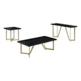 thumbnail image 1 of Ensemble de 3 Tables Basses en Bois Noir avec Pieds Peints Dorés, 1 of 2