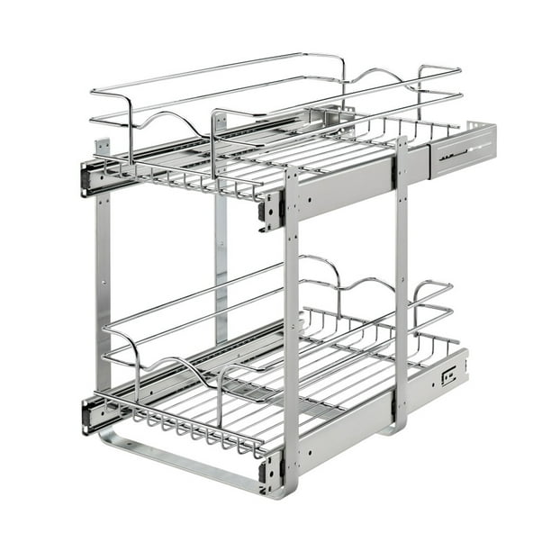 RevAShelf 2Tier Pull Out Wire Basket Organizer, Chrome