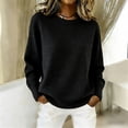 thumbnail image 4 of Harpily Women's Sweaters Solid color Crew Neck Long Sleeve Shirts Knit Casual Trendy Fall Outfits for Women Fashion Clothing, 4 of 4