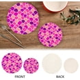 thumbnail image 4 of SKYSONIC Watercolor Pink Scales Pot Holders Trivets, 2 Pcs Heat Resistant Trivets,Mermaid Tail Cotton Thread Weave Mats for Hot Pads Pans Pot Bowl Teapot for Kitchen Decor, 4 of 7