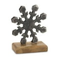 thumbnail image 2 of Melrose International LLC Snowflake On Stand (Set of 6) 5.75"H, 7.75"H Aluminum/Wood, 2 of 3
