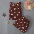 thumbnail image 3 of Otqutp Outfits Set for Toddler Beach Kids Baby Girls Boys Summer Cotton Linen Rainbow Sleeveless Vest T-shirt Tops+ Shorts 2pcs Outfits, 3 of 7