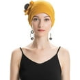 thumbnail image 4 of Women Elastic Big Flower Turban Chemo Beanie Hair Loss Chemo Cap Hat, 4 of 8