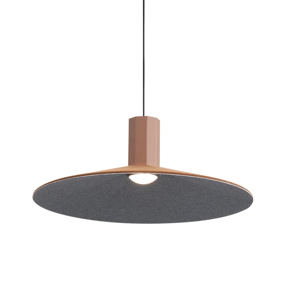 Golden Lighting Faroe 20in Integrated LED Pendant in Coffee/Black Felt