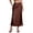 Coffee, variant on Skirts for Women Satin High Waist Solid Color Slip Long Silk Skirts Lace Patchwork Elegant Womens A Line Maxi Skirt Black M