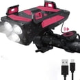 thumbnail image 1 of LEEYNEER USB Rechargeable Bike Light Set with 3 LEDs  Front & Rear Lights  Power Bank  Horn  and Phone Mount -  Fits All Bicycles for Road & Mountain Cycling  Mountain Bike Accessories, 1 of 6