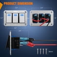 thumbnail image 2 of Nilight 3 Gang Rocker Switch Panel 3 Pin On Off Pre-Wired Rocker Switch Blue Led Waterproof Aluminum Panel with DIY Stickers for 12V 24V Automotive Cars Marine Boats UTV Truck Jeeps, 2 of 7