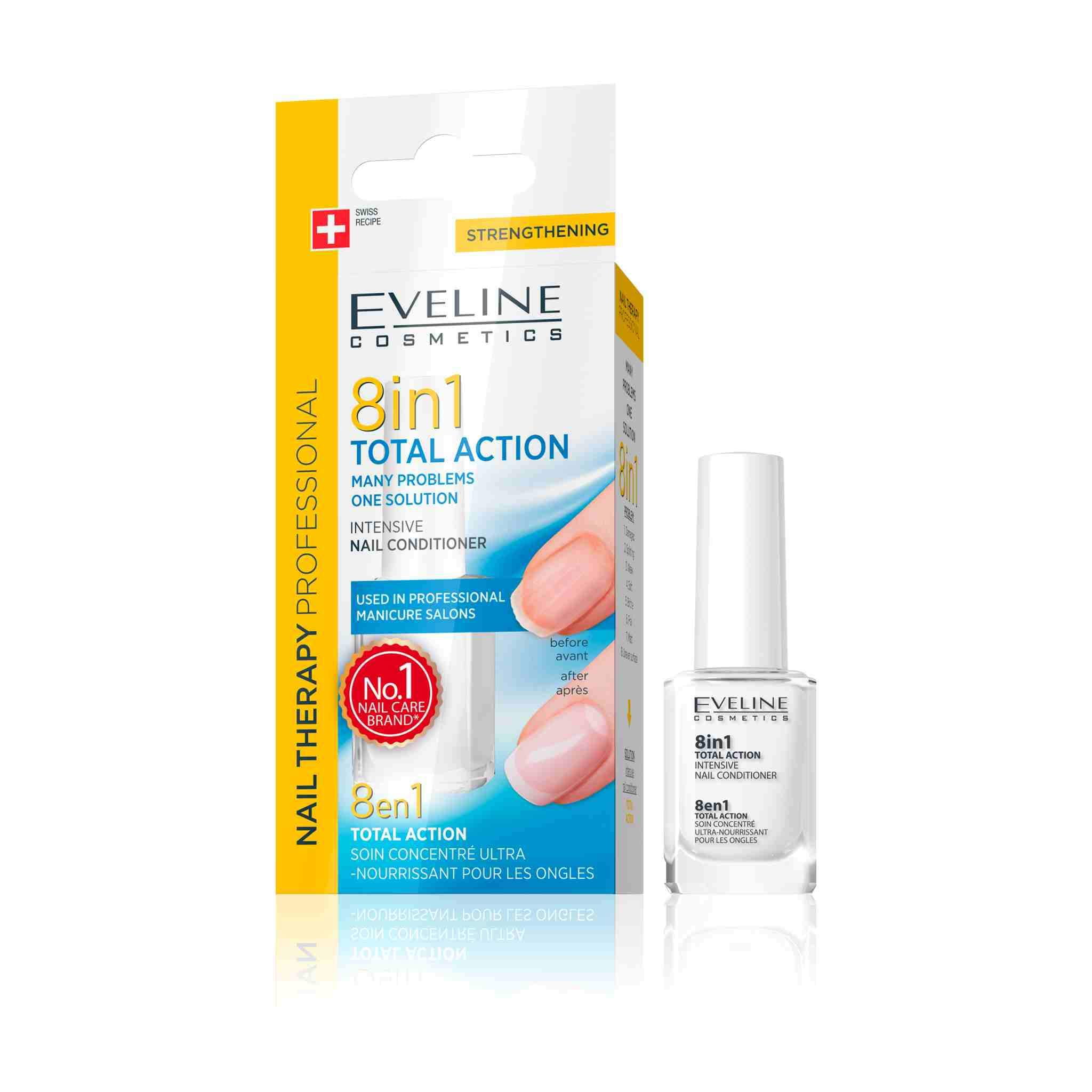 Kamp At redigere glas Eveline Cosmetics Total Action 8 in 1 Intensive Nail Conditioner, 0.4 fl oz  - Walmart.com