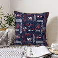 thumbnail image 6 of Fotbe Nautical Style Sailboat Pattern Velvet Decorative Throw Pillow Covers with Elegant Piping, Soft Plush Cushion Cover for Sofa, Bed, Car, Office-20"x20", 6 of 8