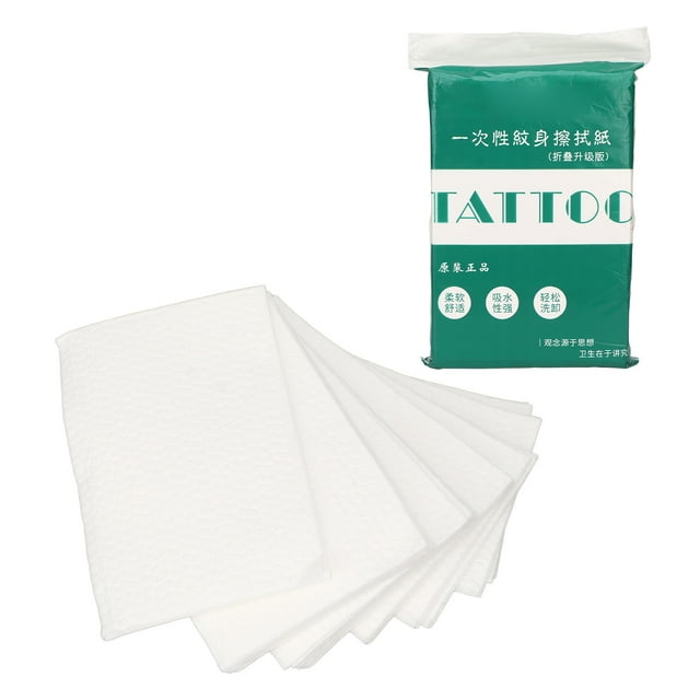 Papel desechable para tatuajes de 68 hojas, fuerte absorción de agua, suave, transpirable, toallitas secas para tatuajes, para salón de belleza