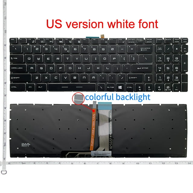 Clavier Rétroéclairé pour Ordinateur Portable US/RU/SP/FR pour MSI GT72 GS63 GE72 GL62M CX72 PX60 GE62 GP62 GV62 CR72 GL65 PX60 PE70 PE60 GL65 US Couleur Rétroéclairé