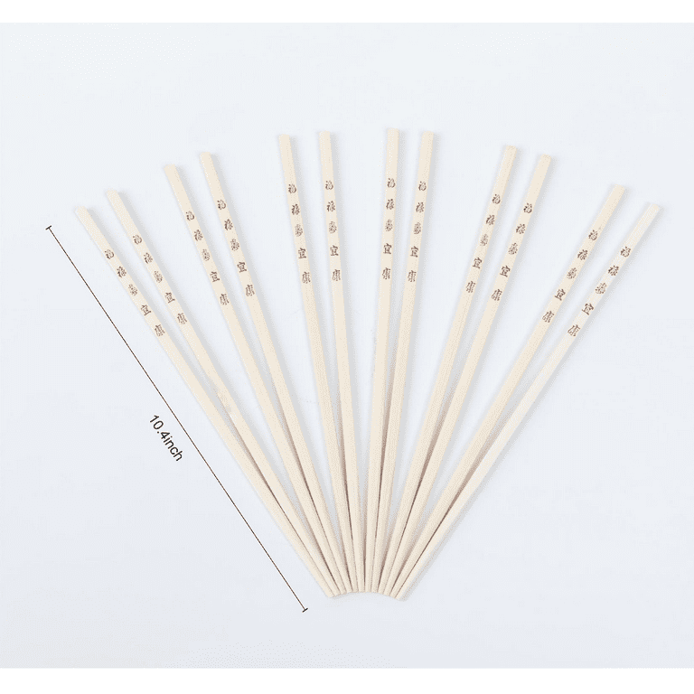 Mainstays 100% Bamboo Chopsticks, Long-10.43in, 12 Pairs, Red and Natural  Bamboo Color 