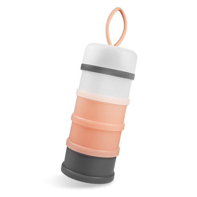 Dispensador de fórmula para bebés de viaje, contenedor de fórmula portátil, contenedores de bocadillos apilables sin BPA para bebés y niños - rosa TUNC Sencillez