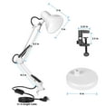 thumbnail image 2 of Metal Swing Arm Desk Lamp, Adjustable Goose Neck Study Table Lamp, Multi-Joint, Adjustable Arm, White, 2 of 7