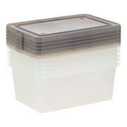 IRIS 14.5 Qt. Plastic Storage Bins with Lids, Stackable Storage Containers, Totes, 6 Pack