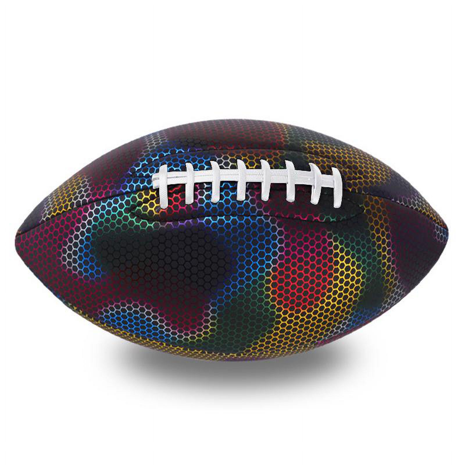MANNYA Light Up Reflective Football for Night Games & Training Glowing in The Dark Great Football Toy Gifts for Boys Kids Men