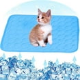 thumbnail image 2 of Summer Pet Cooling Mat, No Need to Freeze Or Refrigerate This Cool Pet Pad Cat Mats- Keep Your Pet Cool, Machine Washable Materials Safe Easy Carry Keep Mat, 20x24in Blue, 2 of 7