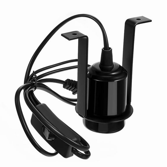 BlinkLLX 1 Pcs Reptile Ceramic Heat Lamp Holder Pet Bracket Reptile Light Fixture for Heat Lamp Bulb Amphibian Pet Terrariums Habitat Lizard Tortoise, Bulb Not Included (Black)