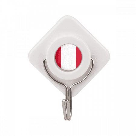 

Peru National Flag South America Country Adhesive Wall Hooks Hanging Self Sticky