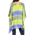 thumbnail image 2 of Sakkas Adalwin Desert Sun Lightweight Circle Ponch Tunic Top Blouse W / Embroidery - Charcoal / Green - One Size Regular, 2 of 5