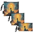thumbnail image 2 of Haosy 3 Pack Reusable Ziploc Bags BPA Free Healthy Food Storage Bag Leakproof Sandwich Snack Freezer Bags Child Look at Stars, 2 of 7