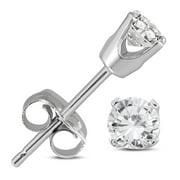 1/4 Carat Diamond Solitaire Stud Earrings in 14K White Gold