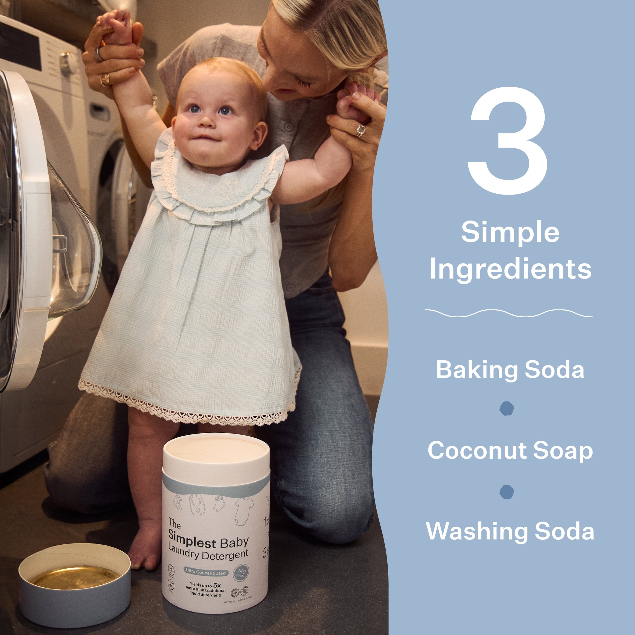 (2 pack) Package Free Simplest Baby Laundry Detergent Powder Unscented 100 Load