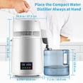 thumbnail image 4 of KFFKFF 1.1 Gallon Distiller, 0.3 Gallon/Hour, 750 Watt Distiller 0-99 Hour Timer Set Temperature Display, 304 Stainless Steel Countertop Still Carafe Cleaning Powder 3 Carbon Packets, White, 4 of 9