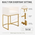 thumbnail image 4 of FANCROU 26" H Counter Height Bar Stools Set of 4, Fabric Barrel Stools with Back and Arms, Beige-Golden Leg, 4 of 11