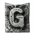 thumbnail image 1 of Letter G Soft Flannel Fleece Throw Blanket, Capital G with Gothic Influences from Middle Age Alphabet Characters, Cozy Plush for Indoor and Outdoor Use, 70" x 90", Grey Grey, by Ambesonne, 1 of 6