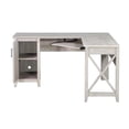 thumbnail image 3 of Pemberly Row Contemporary Engineered Wood Farmhouse L Desk in Gray, 3 of 10