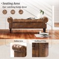 thumbnail image 7 of Dycanpo 50in Storage Bench with Arms, Faux Leather Upholstered Ottoman Bench for Bedroom, Brown, 7 of 7