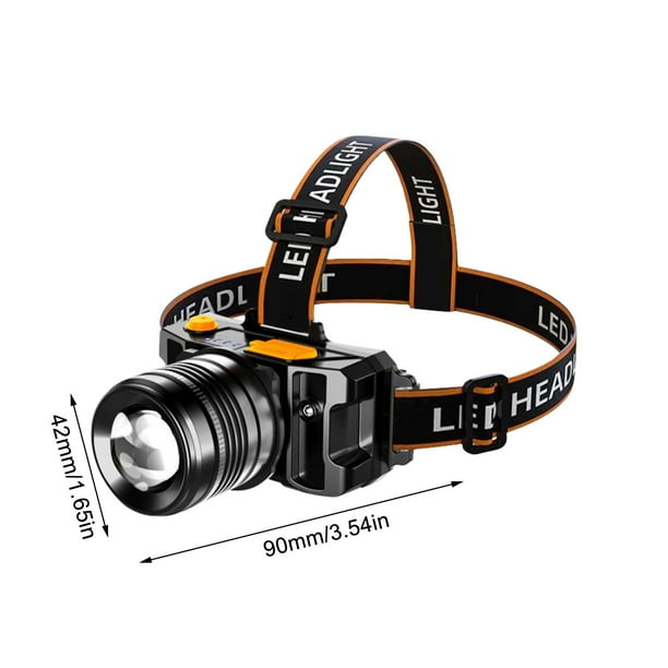 Luz Led Al Aire Libre Led Faro de Inducción, Banco de Energía, Luz de Trabajo de Patrulla Al Aire Libre, Cabeza Calva Fuerte, Usando Carga Zoom Luz de Pesca Batería Led Luces