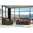 thumbnail image 3 of Ottomanson Trance Sleeper Loveseat, Brown Leatherette Fabric, 3 of 9