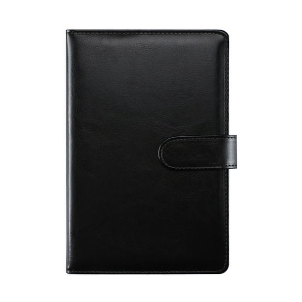 Seitruly Cuaderno liso Vintage botón transversal Jotter mantener diario diarios papel Halloween regalo de Acción de Gracias negocios Suministros de escritura y corrección Negro