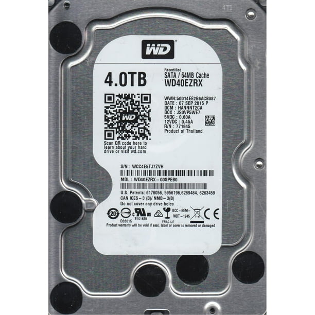 WD40EZRX-00SPEB0, DCM HANNNT2CA, Western Digital 4TB SATA 3.5 Hard ...