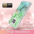 thumbnail image 6 of Moto G Power 2021 Phone Case, Rosebono Hybrid Bling Glitter Sparkle Epoxy Graphic Marble Colorful Silicone Skin Cover Armor Case for Moto G Power 2021 (Green Barble), 6 of 6