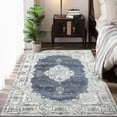thumbnail image 3 of ZACOO Washable Area Rug 5x7 Bedroom Rug Vintage Oriental Non-Slip Rug Boho Accent Throw Rug Stain Resistant Carpet for Dining Room Bedroom Office, Blue, 3 of 8