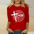 thumbnail image 1 of DPTALR T-shirt Imprimé Femme à la Mo avec Col Rond 3/4 Manches Femmes Haut, 1 of 4