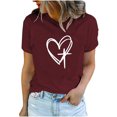 thumbnail image 1 of Camisetas de Manga Corta para las Mujeres Casual Día de Pascua Impresión Cuello de Tripulación Suelta Camiseta, Poliéster Spandex, 1 of 7