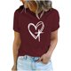 thumbnail image 1 of Camisetas de Manga Corta para las Mujeres Casual Día de Pascua Impresión Cuello de Tripulación Suelta Camiseta, Poliéster Spandex, 1 of 7