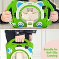 thumbnail image 7 of ELEHOLD Kids Case for iPad Pro 11 2022/2021/2020/2018 Air 5th/4th Gen Cute Cat Design Heavy Duty Rugged Case with Kickstand Handstrap Shoulder Strap Pencil Holder Shockproof Case ,Green, 7 of 7