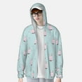 thumbnail image 4 of Daiia Milk Tea UPF 50+ Sun Protection Hoodie Jacket Lightweight Long Sleeve Sun Shirt for Women Men with Pocket Hiking Outdoor-3X-Large, 4 of 9
