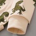 thumbnail image 6 of Pandaie Toddler Sweatshirt Boys Girls Long Sleeve Pullover 3T 4T 5T Dinosaur Cartoon Crewneck Tops Fall Winter Clothes 2-8Y Beige 2-3 Years, 6 of 7