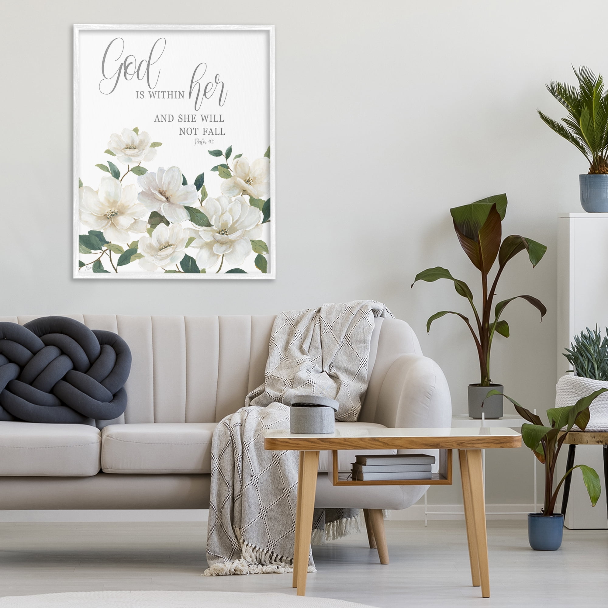 Stupell Industries God Is Within Her White Framed Giclee Art, design by Nan