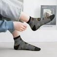 thumbnail image 2 of Rateoe Construction Machines Pattern Quarter Crew Socks,Toe Seamed Ankle Socks,Cotton Cushioned Breathable Athletic Crew Sports Socks, 2 of 7